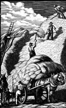 wood-engraving original print: Ricking for Farmer's Glory